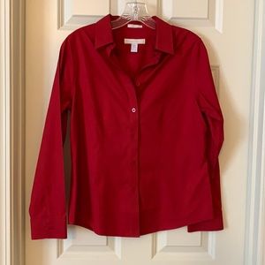 Chico’s long sleeve red button down shirt